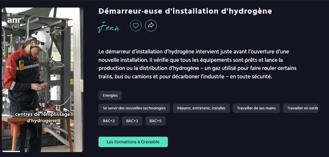 Aperçu de la vidéo métier consacrée au métier de démarreur ou démarreuse d’installation d’hydrogène