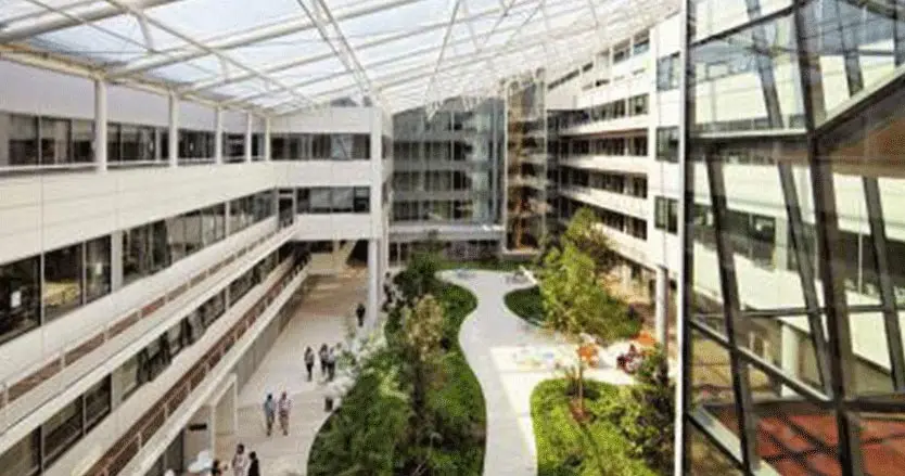 Immeuble tertiaire moderne avec cour intérieure
